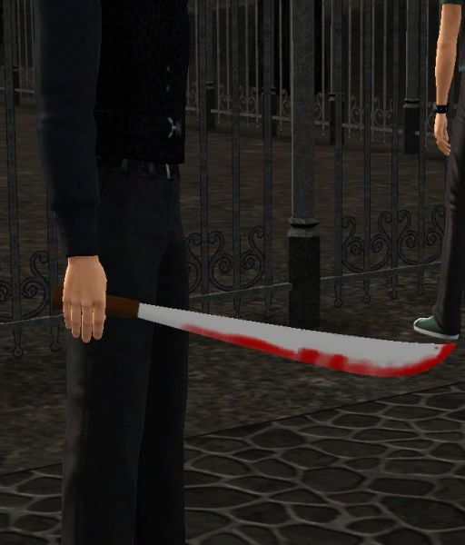 Blood-stained machete accessory